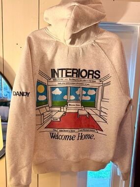 Welcome Home Interiors Graphic Hoodie - Cream